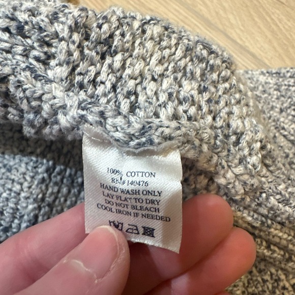 Womens Faherty Cardigan Gray Patchwork Knit with Pockets Size Xs 100% Cotton - Picture 8 of 8